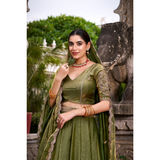 Lehenga Collection- PASTEL COLOR FENDI STYLE LEHENGA SIZE 40-42 READY