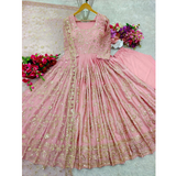 New Collection Heavy Embroidered Chinon Silk Gown