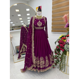 ZB-5051 New Designer Party Gown  & Dupatta Set