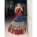 NITRIYA Kalamkari Printed With Zari Weaving Work Lehenga Choli
