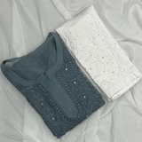 Tone to Tone thread Chikankari Georgette Style Kurti Sets