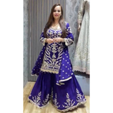 ZD-10091 PREMIUM CHINON SILK SHARARA SUIT