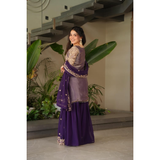 AAYANA-2 Designer Embroidered Top Sharara Palazzo Dupatta Set