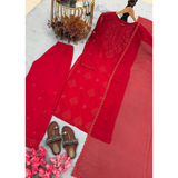 Chikankari Style Top Palazzo & Dupatta Set