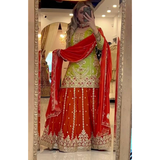 (ND-5049) Heavy chinnon silk palazzo suit