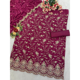 Designer Collection in Pure Chinon with Heavy Embroidery Sets