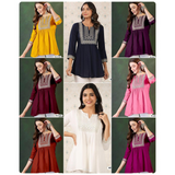 Adaa- Trending Short length Kurti with Embroidery Work