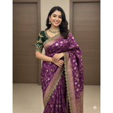 ZARI CUTWORK BORDER SEMI-SILK SAREE