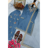 Party Wear Crepe Top & Farshi Palazzo