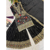 Designer Party Wear Look Sharara Palazzo Sequence Party wear (MF-472)