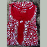 Plus Size Heavy Embroidery Chikankari Kurtis Size 48-50-52
