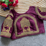 Phantom silk Blouse TEMPLE CODING, MOTI ZARI THREAD & AARI WORK