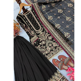 Đěsigner Heavy Faux Georgette Top Plazzo & Dupatta Set