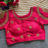 Phantom silk Blouse TEMPLE CODING, MOTI ZARI THREAD & AARI WORK