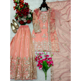 WW1268 New Design Trending Organza Net Top & Sharara set