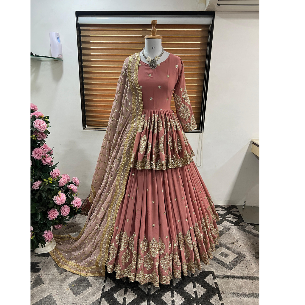 ZF-258 — Elegant Embroidered Sequence Designer Kediya Set