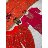 Sequence Party Wear Top Dhoti Salwar and Dupatta