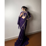 BE-280 WEDDING SPECIAL FANCY PARTY WEAR FAUX GEORGETTE LEHENGA SAREE