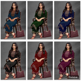 DNO ST034 New Rayon Super Hit Foil Print Kurti & Palazzos