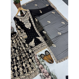 KF-1733 NEW DESIGNER HEAVY EMBROIDERY CHAIN SEQUENCE WORK SHARARA SET