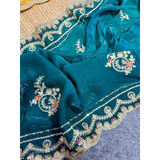 Fendi Satin Silk  Designer Saree Stitched Blouse