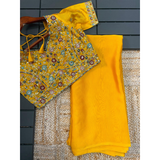 GEORGETTE EMBROIDERED Sarees Ready Blouse