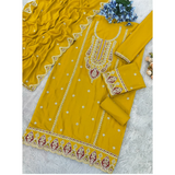 DNO 701 Embroidered Straight Cut Salwar Suit