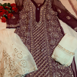 Chikankari Georgette Gotta kurti sharara sets.