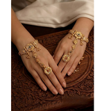 High Gold Antique Rajwadi Heritage Hath Panja with Beautiful Finger Ring