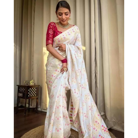 BEAUTIFUL RICH PALLU & JACQUARD WORK ON ALL OVER THE SAREE