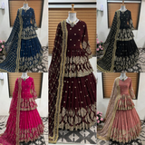 ZF-258 — Elegant Embroidered Sequence Designer Kediya Set