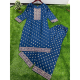DNO ST034 New Rayon Super Hit Foil Print Kurti & Palazzos