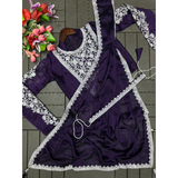 HB-201 Hirva Beauty Embroidery Coding Work Ready to wear Saree