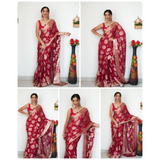 RD01 Soft Lichi Silk Saree- JUST ONE MINUTE TO WEAR SAREE