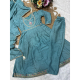 7STAR Girl's Floral Elite Design Thread Work Anarkali Kurta Set