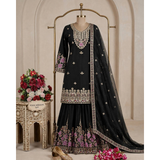 WW-1273 Chinon Silk Top Sharara & Dupatta