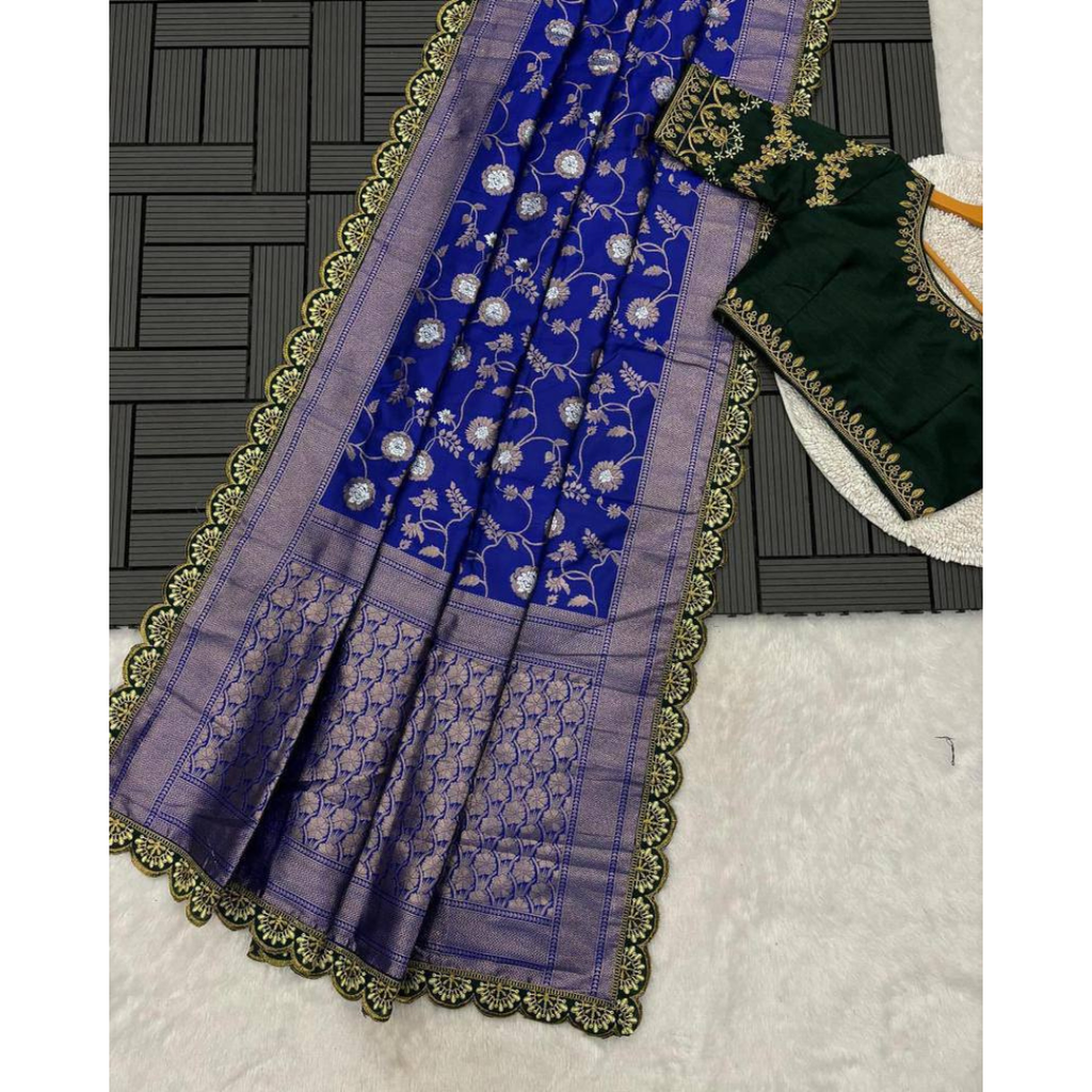 ZARI CUTWORK BORDER SEMI-SILK SAREE