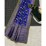 ZARI CUTWORK BORDER SEMI-SILK SAREE