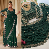 New Launching Bollywood BlockBuster Orignal Mirror Design Saree