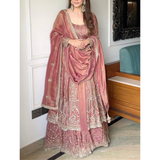 Noor Gold 1227 PARTY WEAR LONG TOP WITH LEHANGA