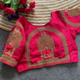 Phantom silk Blouse TEMPLE CODING, MOTI ZARI THREAD & AARI WORK