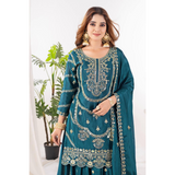 ZD-Series New Designer Party Top Sharara Dupatta Set