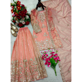 WW1268 New Design Trending Organza Net Top & Sharara set