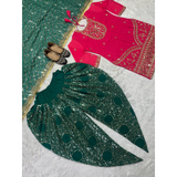 Sequence Party Wear Top Dhoti Salwar and Dupatta