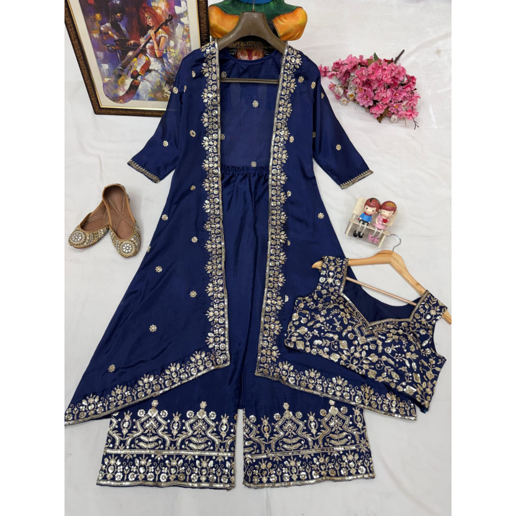 VF 226 INDOWESTERN PLAZO CHOLI SET