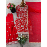 SRK-5302New Designer Party Wear Look Top-Plazzo and Dupatta