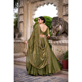 Lehenga Collection- PASTEL COLOR FENDI STYLE LEHENGA SIZE 40-42 READY