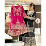 ZC-B9016 New Designer Party Top Sharara SETS