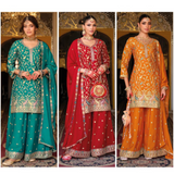 Falak Premium Heavy Embroidered Sharara Sets