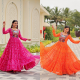 Bandhini Special Gamthi Work Gown